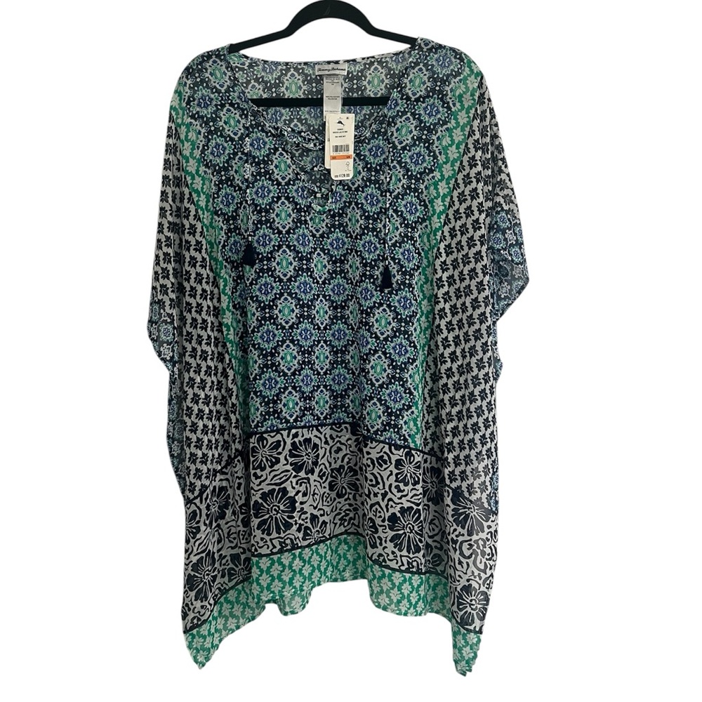 Tommy Bahama Green Boxy Tunic Top